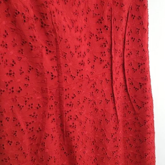 LAFAYETTE 148 Red Eyelet Dress (D318) - Picture 7 of 10